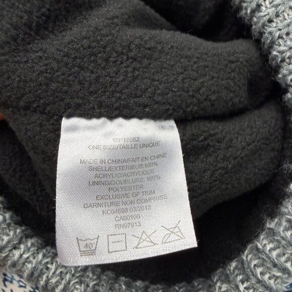 Kids Gray Knit Beanie Fleece Lined Winter Hat - Picture 5 of 8